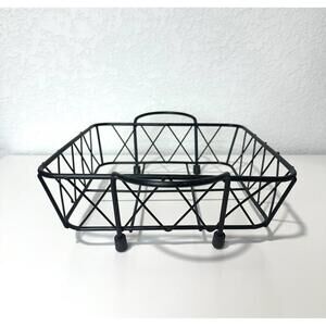 Temptations By Tara Black Casserole Square Wire Basket/Napkin Holder  8 in x 8in